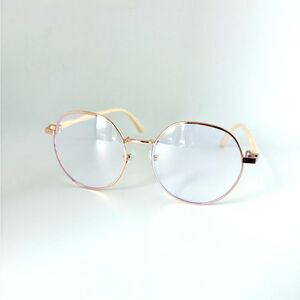 Stylish Gold Frame Women's Bluelight Glasses with Violet Hue - NWOT